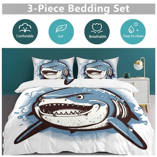 Housse de couette pour grand lit réversible linge de lit 3 pièces avec fermeture éclair - 6