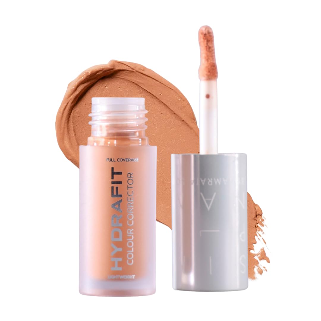 SIMPLYNAM Hydrafit - Full Coverage Color Corrector | Neutralizes Dark Circles, Pigmentation, Redness & Acne Scars | Lightweight, Buildable, Crease-Resistant Formula with Hyaluronic Acid, Rosehip & Marula Oil | Brick-image-2
