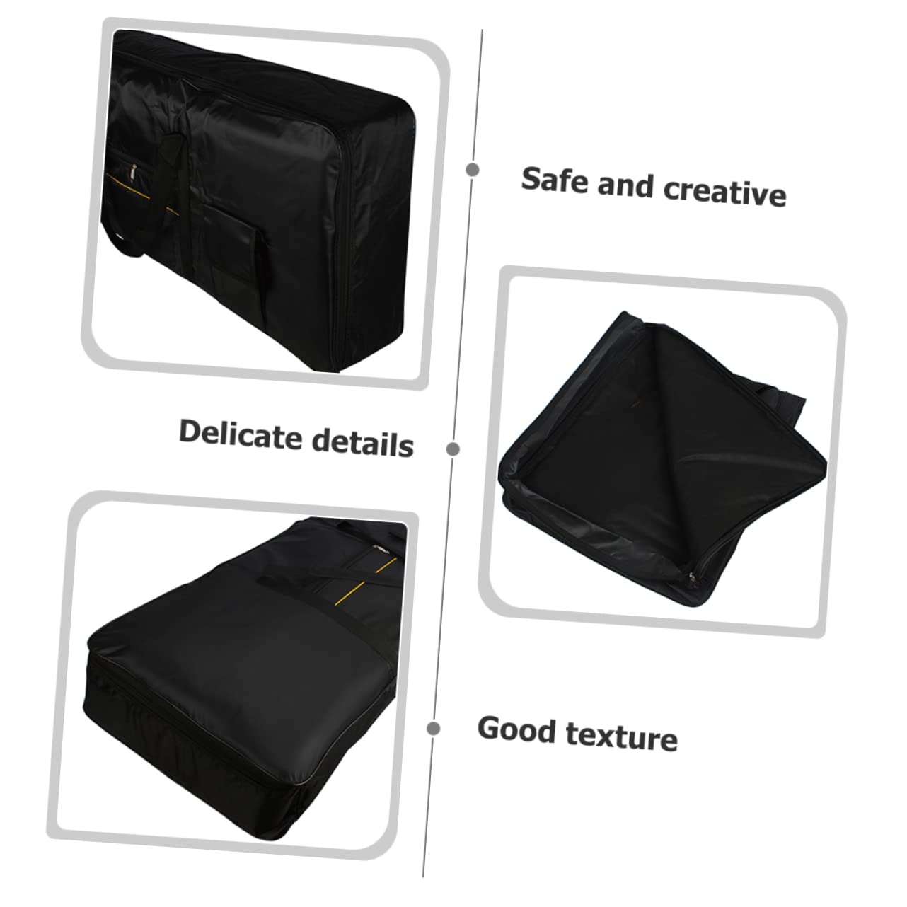 Toddmomy Borsa Tracolla Regolabile Porta Tastiera Elettronica 61 Tasti Oxford Elegante e Funzionale Nero per Viaggio