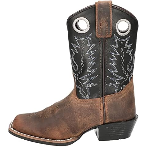 Botas vaqueras Smoky Mountain Monterey para niña en marrón con puntada rosa Cover