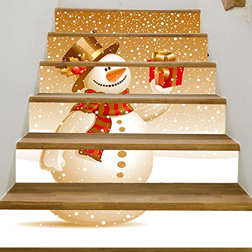 Pegatinas De Escaleras De Bricolaje 3D - Extraíbles Papel Pintado Pegatinas Para Escaleras Adhesivo Autoadhesivo Adornos Navideños Para Decoraciones De Escalones De Escalera De Azulejo De Santa,8