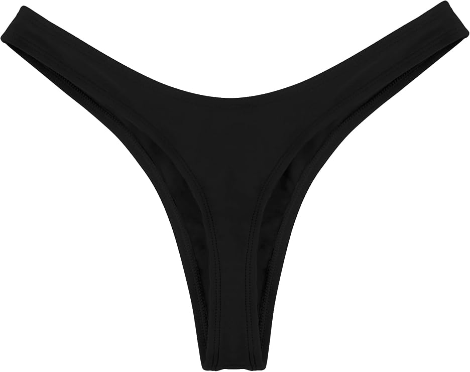 Colloyes Women's Thong Bikini Bottom Sexy High Cut Swimwear