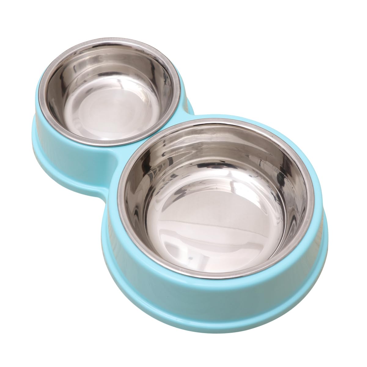 BCOATH Dual Dog Feeder Bowl Stainless Steel Pet Food Water Bowl Non-Slip for Pups Kittens