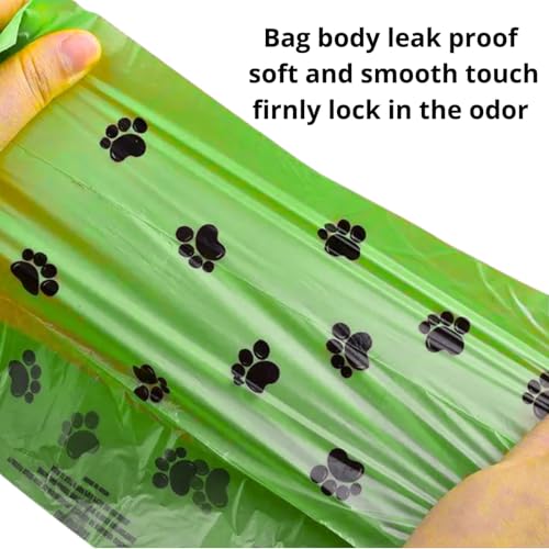 Image of Dog Poop Bags, 300 pc Guaranteed Leak Proof and Extra Thick Waste Bag Refill Rolls For Dogs Green, Unscented.