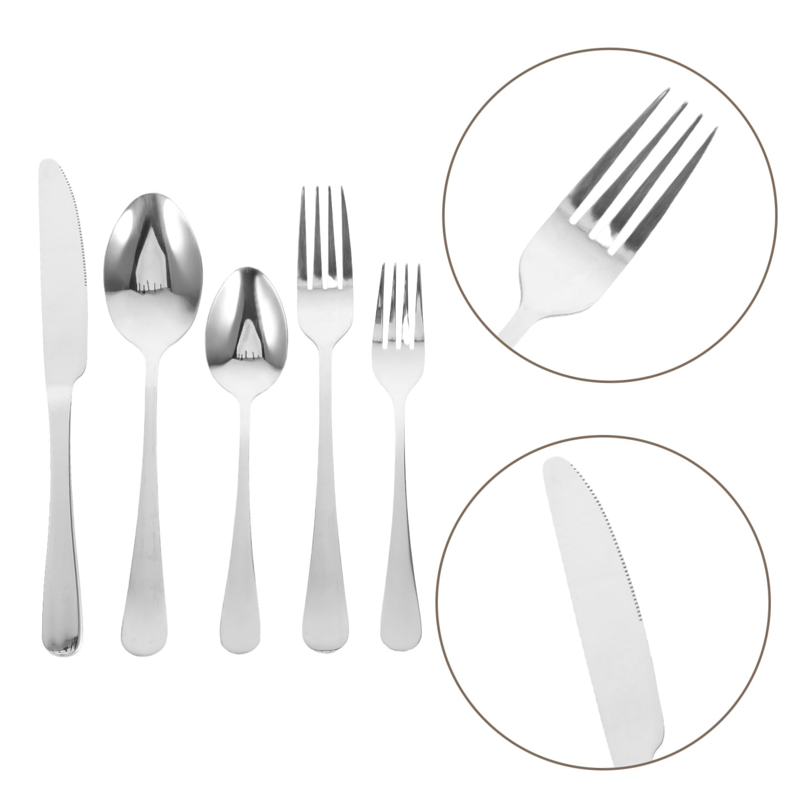 OUNONA 20pièces Couverts Style Moderne Avec Fourchettes Cuillères Et Couteaux Pour Cuisine Les Restaurants Dîners