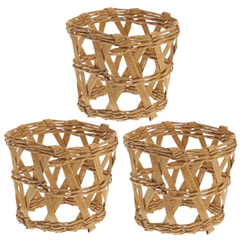 STOBAZA 3 Piezas Fundas para Vasos de Vidrio Tejidas Paja Protectores Antideslizantes y Resistentes al Calor para Decoración y Uso Multifuncional Hogar y Exterior