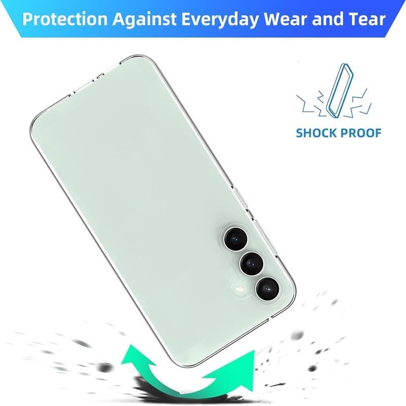 Image of NISHTECH for Samsung Galaxy A25 5G Premium Transparent Hybrid Soft Slim Dust Proof Back Case Cover with Camera Protection