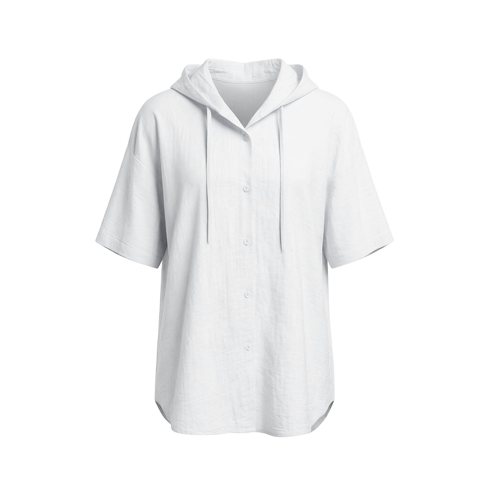 Pull à capuche pour femme, chemisier long à manches courtes pour l'été
