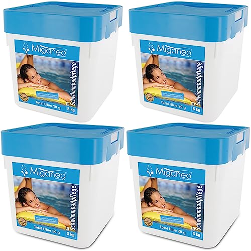 Miganeo Multitabs/Chlortabletten 20 g - Total Blue All-in-One 20 kg - Langsamlöslich | Stabilisierend | Kristallklar