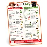 11x14 Toxic Food and Safe Food List for Dog and Cat Magnetic, Foods Dogs Can Eat - Cats Feeding Chart Fridge Magnet, Pets Safety Emergency Numbers Magnet