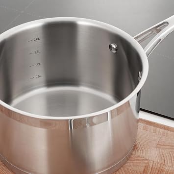 ProCook Professional 18/10 Stainless Steel Cookware Set - 4 Piece, 14/16/18/24 cm, Non Stick Pots with Lids - Induction Compatible Cooking Pans