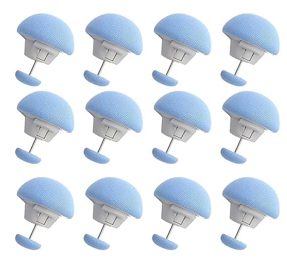 Quilt Fixing Clips, Duvet Cover Clips,Mushroom Round Fixing Clips with Buttons,Bedroom Duvet Fixing Holder Quilt Cover Pins (Blue, Pack of 12)-image-24