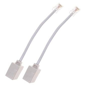 Rj11 to Rj45 Adapter Cable for Signal Transmission with Abs and Copper Material 2pcs Practical Telephone to Ethernet Adapter Suitable for Network and Telephone Connection