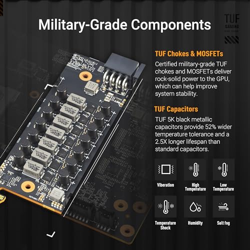 TUF Gaming AMD RX 9070 XT OC Edition, Scheda Grafica 16 GB GDDR6, 256 Bit, PCIe 5.0, 1 HDMI 2.1, 3 DisplayPort 2.1, Software GPU Tweak III, Nero, TUF-RX9070XT-O16G-GAMING - Scheda video - Immagine 1