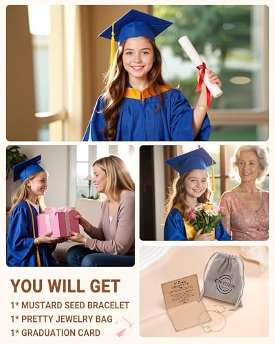 Image of Eryuor Christian Happy Graduation Gifts-Mustard Seed Bracelet Religious 5th 8th Grade Graduation Gifts for Girls
