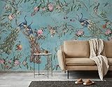 MareWallArt Flowers and Peacock Wallpaper Chinese Floral Wallpaper Peony Blossom Wall Mural Livingro