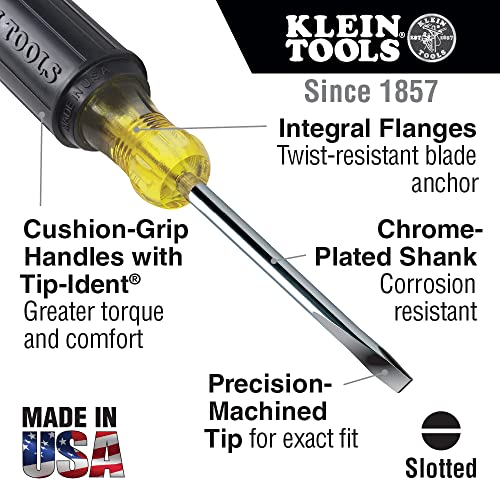 Klein Tools 85442 Klein Tools 85442 Screwdriver 2-Piece Set, Made in USA, 1/4 Keystone and #2 Phillips, Cushion Grip, Round and Square Shank, Heat Treated, Home Improvement - Image 2