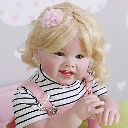 YIHANGG 70CM Original Soft Body Bebe Puppe Reborn Todder Mädchen Riesiges Baby Lebensechte Rosa Reithose Weihnachtsdekoration Geschenk – Bild 7
