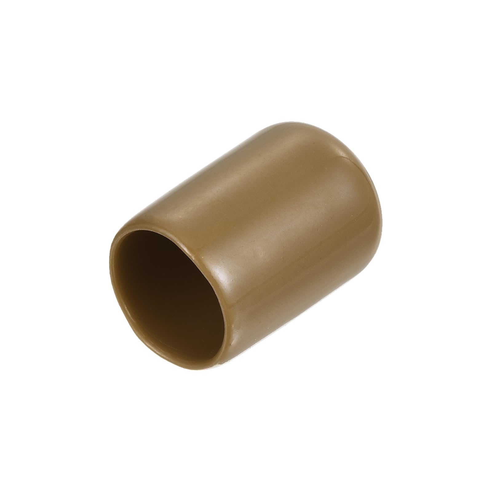 uxcell 20pcs Rubber End Caps 13.5mm ID Vinyl PVC Round Tube Bolt Cap Cover Screw Thread Protectors Light Brown