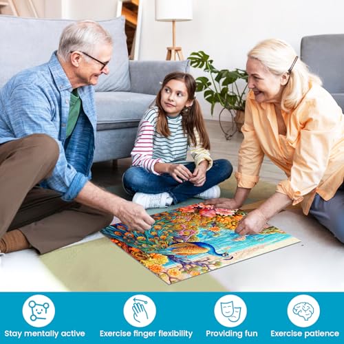 6 paquetes de rompecabezas de 24 piezas grandes para adultos mayores, personas con demencia y Alzheimer: imágenes de animales (águila, ciervo, tigre), playa y plantas — juegos cognitivos y regalos estimulantes miniatura 6