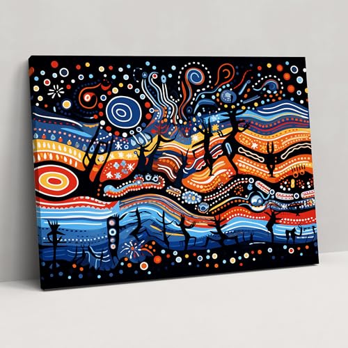 Painted Anarchy Aboriginal Canvas Print - Totem Animals And Their Spiritual Significance - Aborginal, Wall Decoration, Wall Art, Aboriginal Culture, 30" x 20"