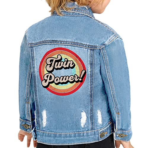 Twin Power Toddler Denim Jacket - Cute Gifts for Kids - Items for Twins