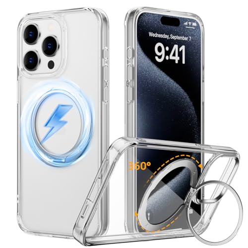 Coque iPhone 15 Pro Max transparente avec anneau Magsafe antichoc