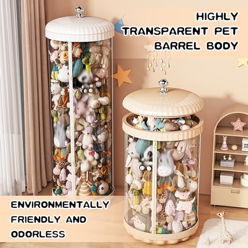 Tube de rangement peluche grand format avec couvercle et fermeture éclair