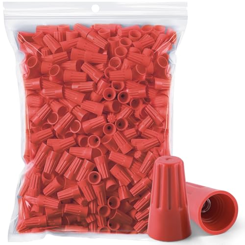 Crweety 600PCS Wire Connectors Nuts 18-16 AWG Electric Wire Caps Insulating Insert Twist Electrical Wire Connectors Orange Red Wire Assortment Nuts for Quick Connection