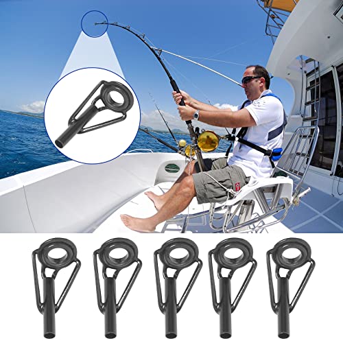 80 Piece Fishing Rod Tip Repair Kit Rod Tips Kit Replacement For Freshwater Saltwater Rods Stainless Steel Ceramic Ring Guide Replacement Kit #TOP5