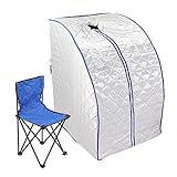 Chaneau Infrarodsauna, Sauna Draagbare Verwarming, Infrarood Sauna Box, 680 W Thuis Sauna, Draagbare Thuis SPA met 60 min Timer, Instelbare Temperatuur, Afstandsbediening, Opvouwbare Stoel, Verwarming Voet Pad, Gewichtsverlies Persoonlijke SPA
