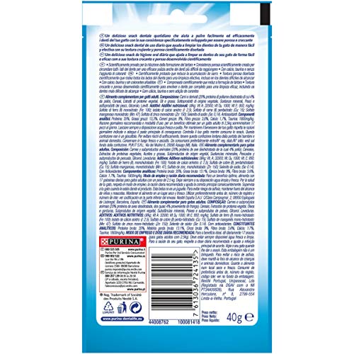 PURINA Dentalife Katzensnack mit Hühnergeschmack – 8 Packungen mit je 40 g