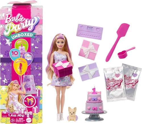 Barbie, Boneca Festa de Pets Surpresa com 1 Animal de Estimação e...