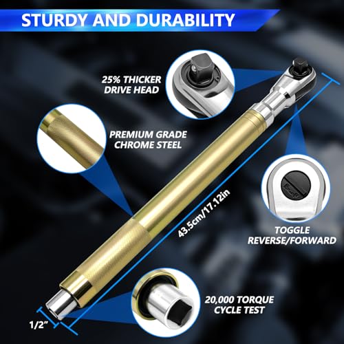 ZKTOOL Offset-Schraubenschlüssel-Verlängerung, 1,27 cm (1/2 Zoll) Schlagschrauber, robuste Ratschenverlängerung, Kettenantriebs-Schraubenschlüssel-Verlängerung, mit 1/2 Zoll, 1/4 Zoll, 3/8 Zoll