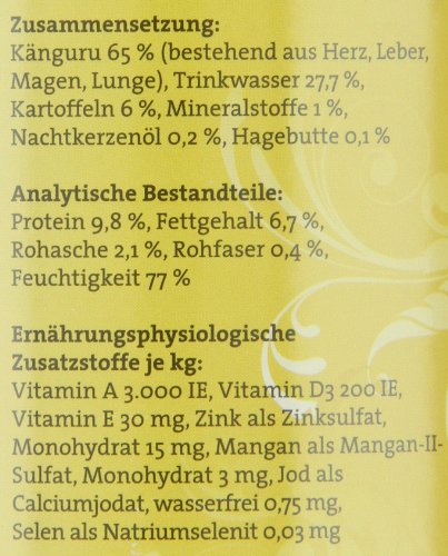 dogz finefood Hundefutter nass - N° 6 Känguru - Feinkost Nassfutter für Hunde & Welpen - getreidefrei & zuckerfrei - hoher Fleischanteil, 6 x 800 g Dose