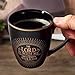 Christian Art Gifts Black Stoneware Coffee Mug with Gold Rim for Women and Men – 12 oz. Lead and Cadmium-free Coffee and Tea Mug with Inspirational Bible Verse: The Lord Is With Me - Jeremiah 20:11