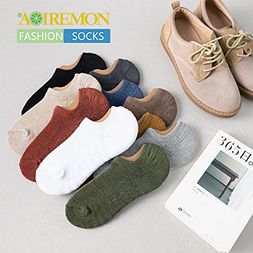 Aoiremon 10 Pairs No Show Low Cut Socks For Mens & Womens，Non Slip Athletic Flat Boat Liner Socks For Running Hiking #TOP6