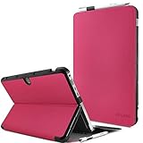 Infiland Asus Transformer Mini T102HA Case, Slim Shell Stand Cover Case for ASUS 10.1 Inch Transformer Mini T102HA-D4-GR 2 in 1 Laptop (with Auto Wake / Sleep Function)- Magenta