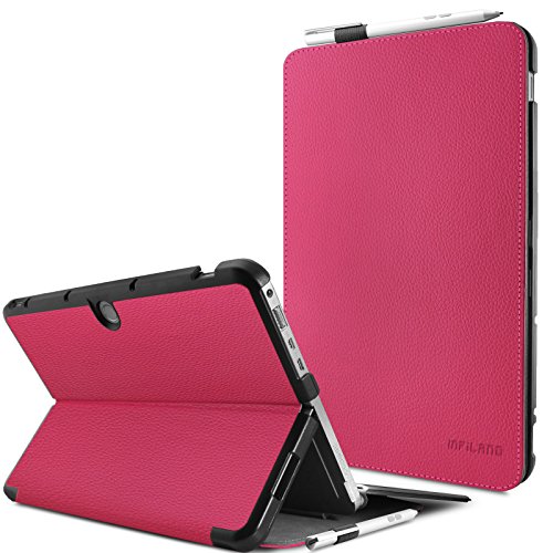Infiland Transformer Mini T102HA Case, Slim Shell Stand Cover Case for 10.1 Inch Transformer Mini T102HA-D4-GR 2 in 1 Laptop (with Auto Wake/Sleep Function)- Magenta