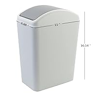 Vista 3 de Bringer Cubo de basura de cocina de 4.5 galones con tapa giratoria, cubo de basura de plástico, gris