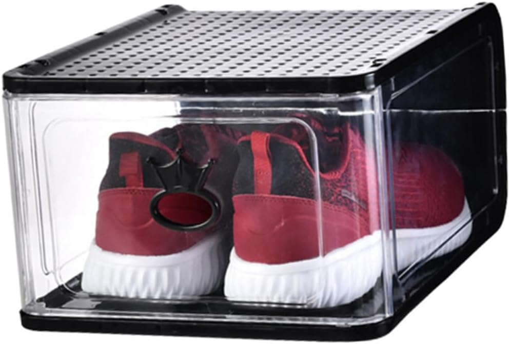 Healifty 5pcs Detachable Thicken Plastic Shoe Boxes Stackable Storage Bin for Home Bedroom Entryway Easy to