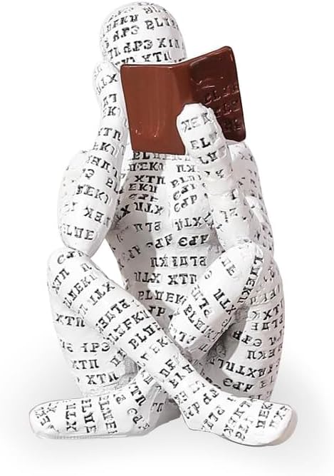 Modern Reading Woman Figurine - Home Decor Pulp Thinker Statue, Reading Women Sculpture Decoration for Home, Office, Living Room and Bookworms Abstract Thinker Statue for Shelf, Desk or Table