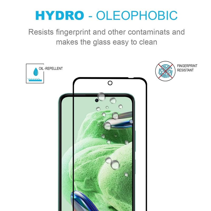 Image of Tempered Glass Screen Protector Compatible For Redmi Note 12 4G / Redmi Note 12 5G Smartphone Full Screen Coverage (Except Edge To Edge) And Free Complete Easy Installation Kit