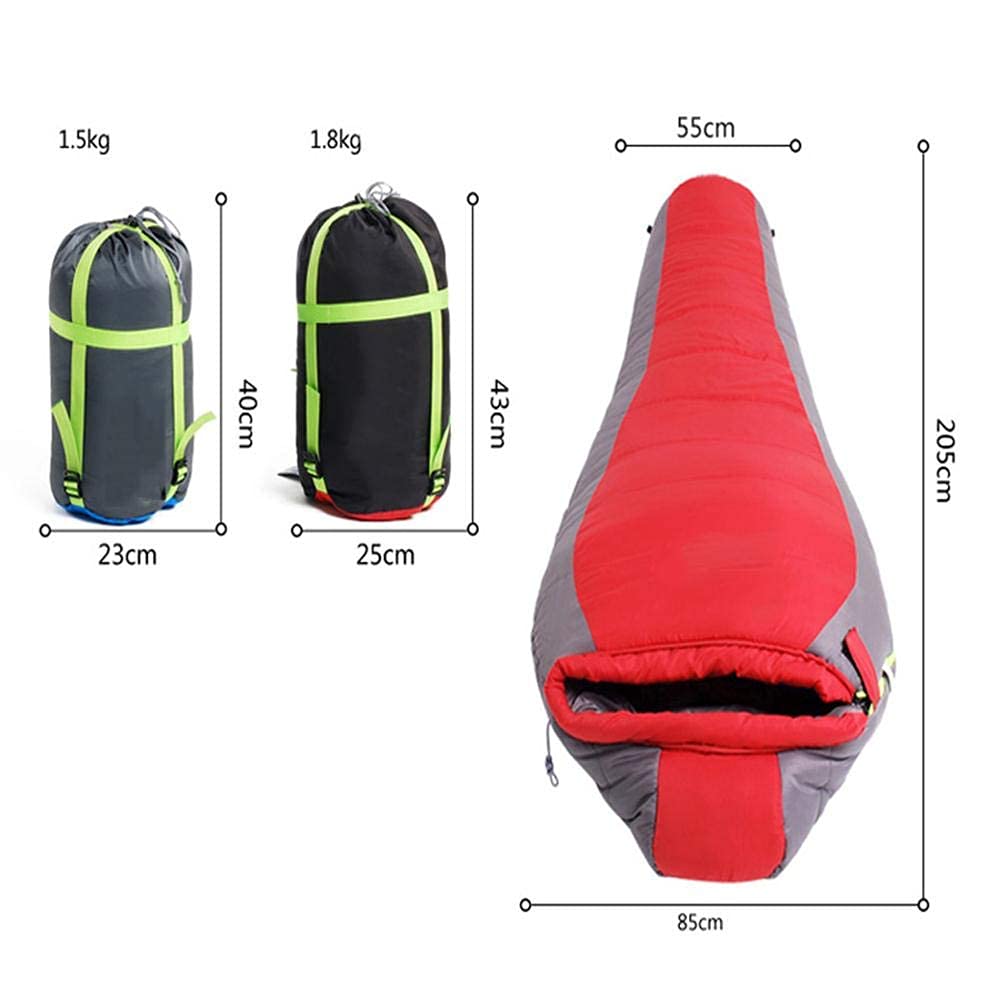 Śpiwór Śpiwór dla dorosłych z bawełną termiczną 3D Ultralekki odkryty Zimowy sprzęt turystyczny Kemping (1,8 kg niebieski) (1,8 kg niebieski)