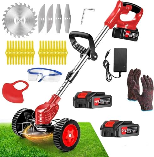 Cordless Weed Wacker, Electric Grass Trimmer 21V 2.0Ah Battery Powered Weed...