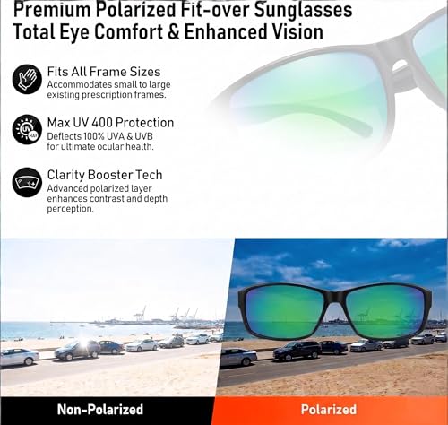 Image of yodo Fit Over Sunglasses for Men & Women - Polarized UV400 Anti-Glare Sunglasses for Driving, Fishing, Cycling