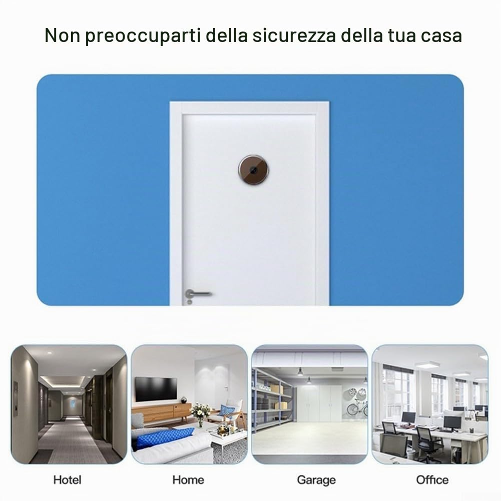 Spioncino digitale wireless per porta, con monitor HD da 3,5 pollici, 720p, visione grandangolare a 120°, telecamera di sicurezza anti-effrazione per ingresso domestico, monitoraggio 24