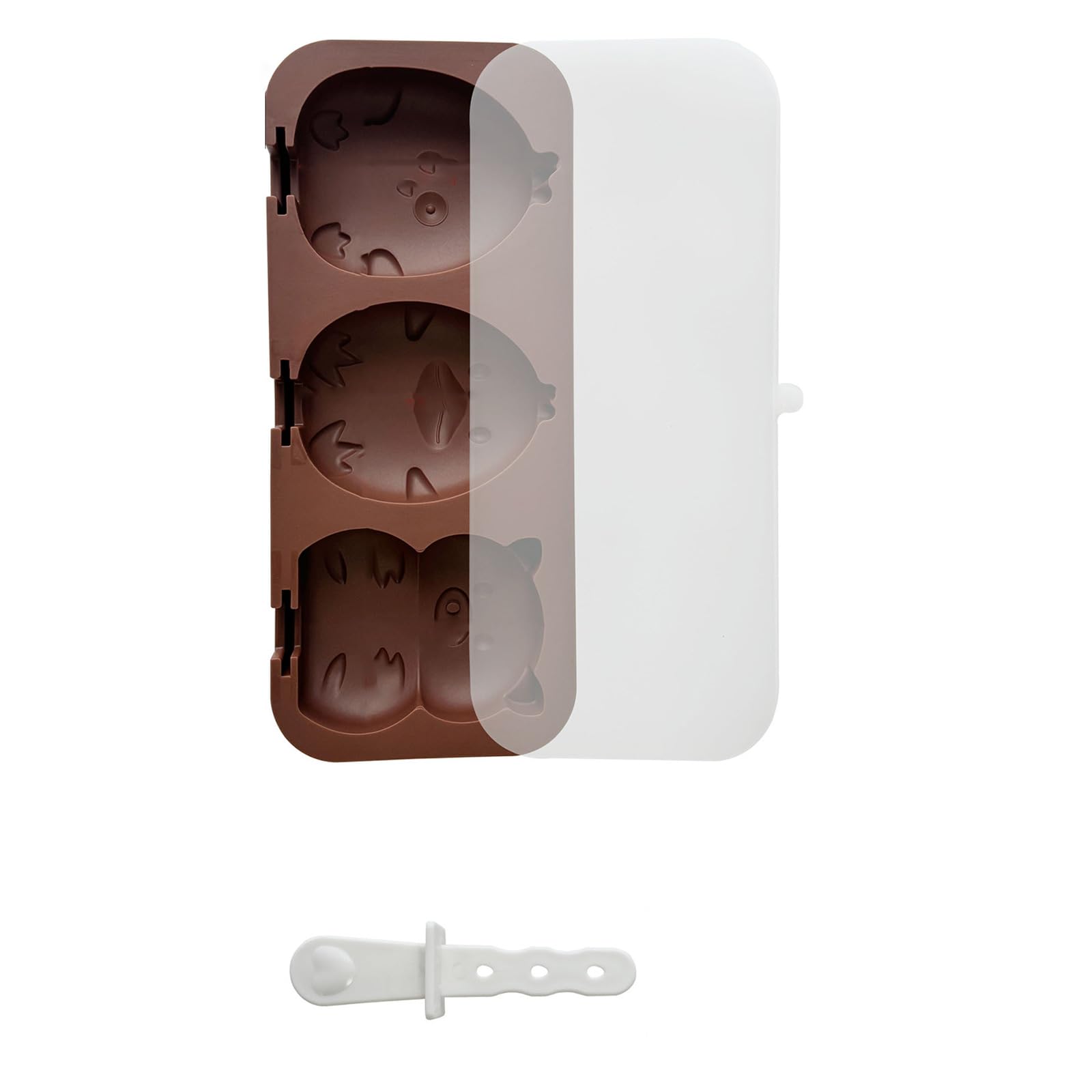 FACAILUO Silicone Ice Cream Molds with Stick for Handmade Popsicles Easy Releases 3 Compartments Ice Lolly Making Mould