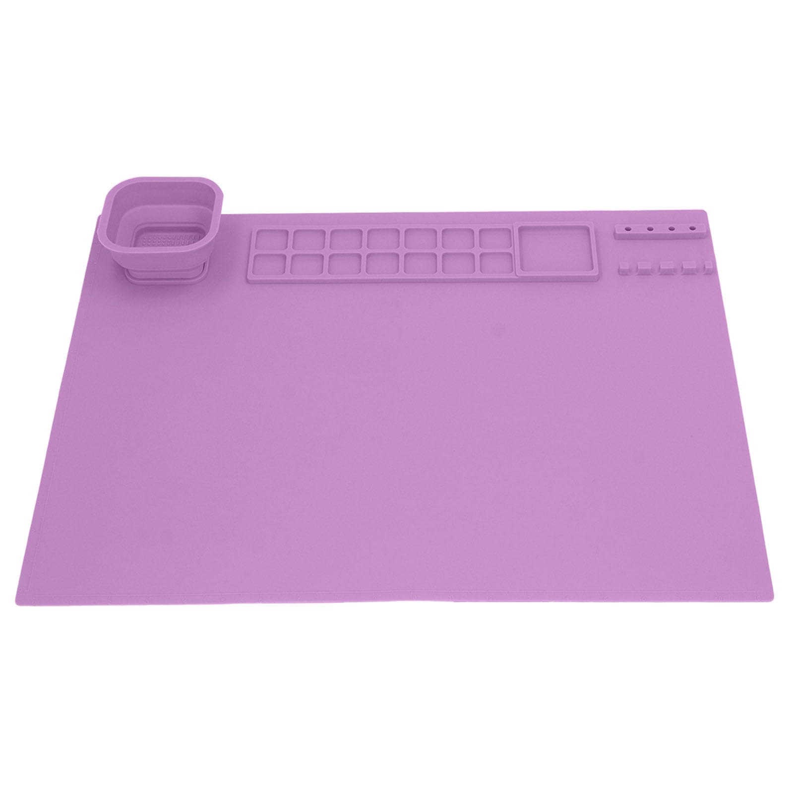SIXRUN Tapis de Peinture en Silicone Tapis d'art en Silicone 49 X 39 Cm Matériau épais Facile à Nettoyer Grand Espace de Travail avec Tasse pour Enfants Peinture Dessin Graffiti et Collage à la