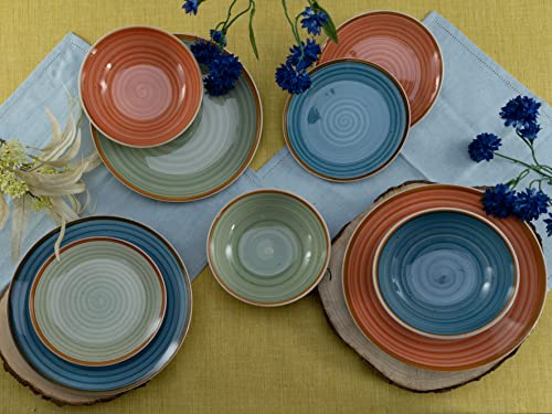 CreaTable, 22851, Serie COUNTRY, 24-teiliges Geschirrset für 6 Personen, Kombiservice aus Steinzeug, spülmaschinen- und mikrowellengeeignet, Qualitätsproduktion